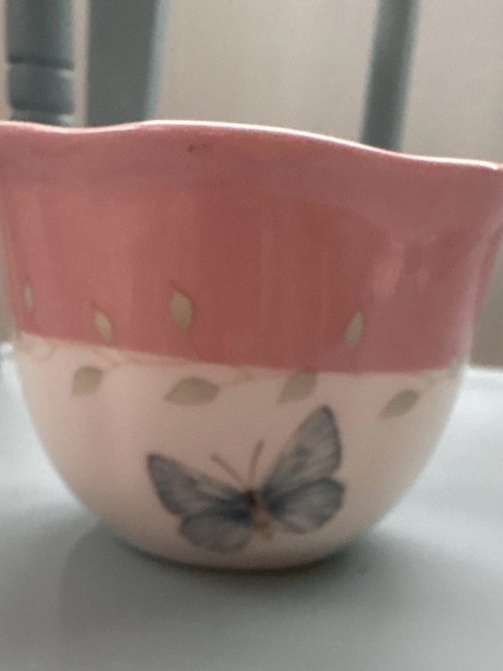 Lenox Pink and Butterfly meadow dessert Bowl